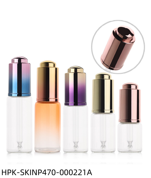 Glass Bottle with Metalized Gradient Push-button Pipette Cap